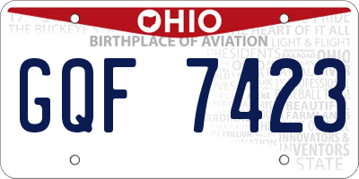 OH license plate GQF7423