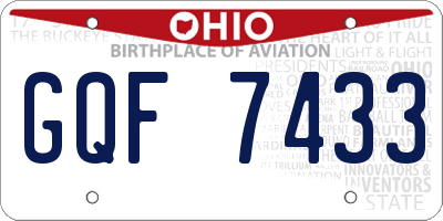 OH license plate GQF7433