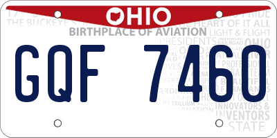 OH license plate GQF7460