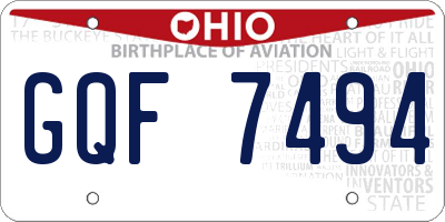 OH license plate GQF7494