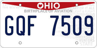 OH license plate GQF7509