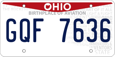 OH license plate GQF7636