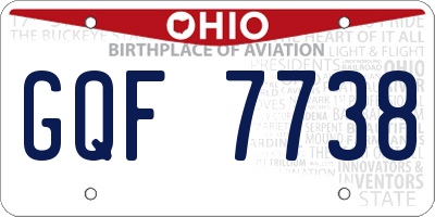 OH license plate GQF7738