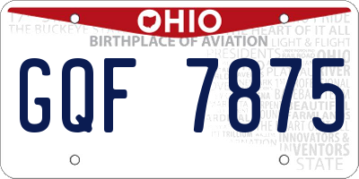 OH license plate GQF7875