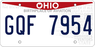 OH license plate GQF7954