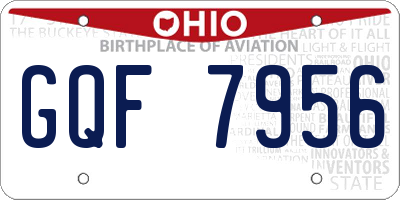 OH license plate GQF7956