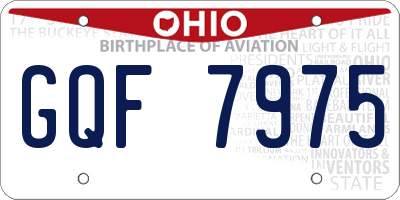 OH license plate GQF7975