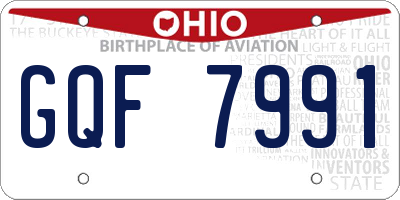 OH license plate GQF7991
