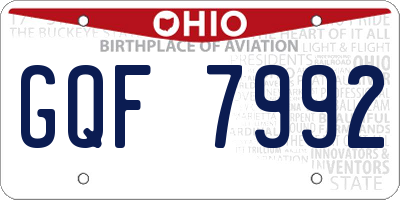OH license plate GQF7992