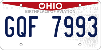 OH license plate GQF7993