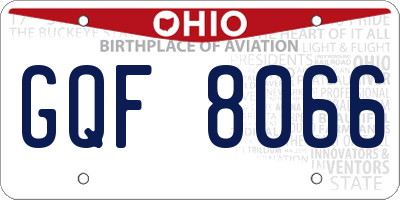 OH license plate GQF8066