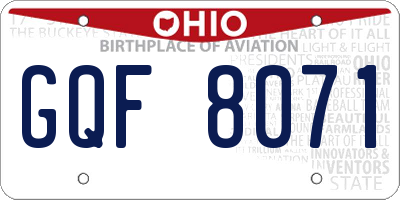 OH license plate GQF8071