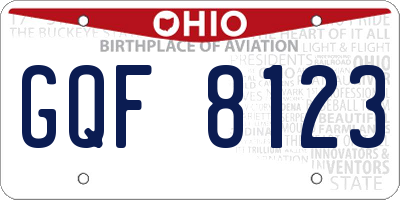 OH license plate GQF8123