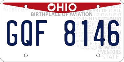 OH license plate GQF8146