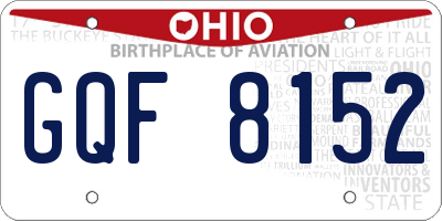 OH license plate GQF8152