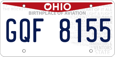 OH license plate GQF8155