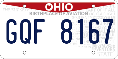 OH license plate GQF8167