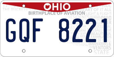 OH license plate GQF8221