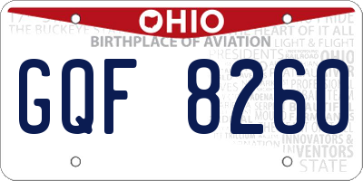 OH license plate GQF8260