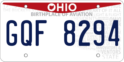OH license plate GQF8294