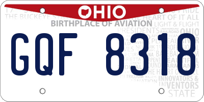 OH license plate GQF8318