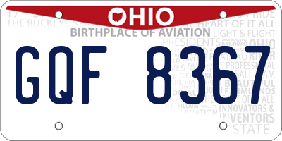 OH license plate GQF8367