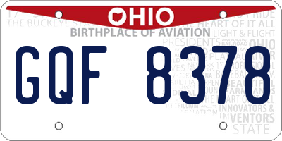 OH license plate GQF8378