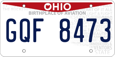 OH license plate GQF8473