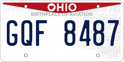 OH license plate GQF8487