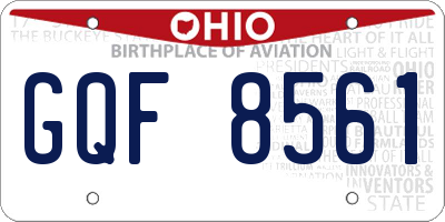 OH license plate GQF8561