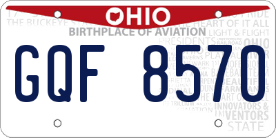 OH license plate GQF8570