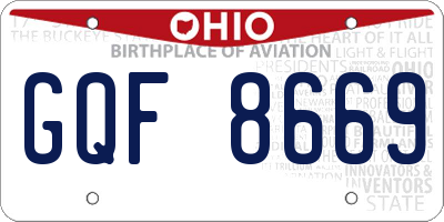 OH license plate GQF8669