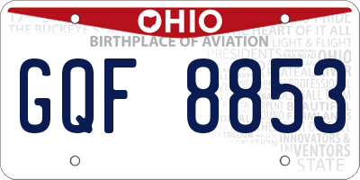 OH license plate GQF8853