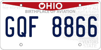OH license plate GQF8866