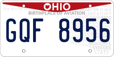 OH license plate GQF8956