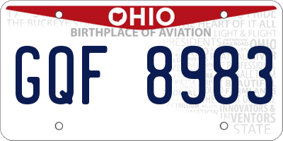 OH license plate GQF8983