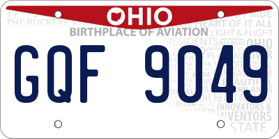 OH license plate GQF9049
