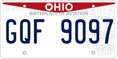 OH license plate GQF9097