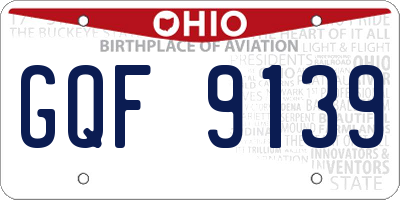 OH license plate GQF9139