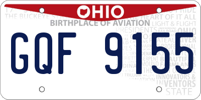 OH license plate GQF9155