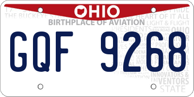 OH license plate GQF9268