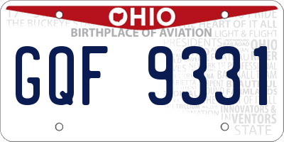 OH license plate GQF9331