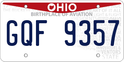 OH license plate GQF9357