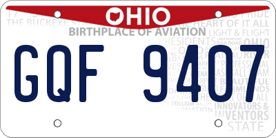 OH license plate GQF9407