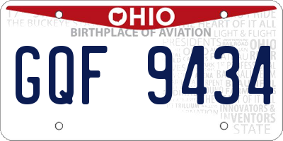 OH license plate GQF9434