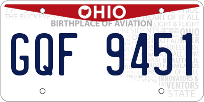 OH license plate GQF9451