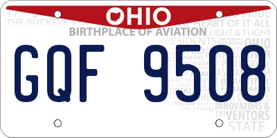 OH license plate GQF9508