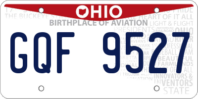 OH license plate GQF9527
