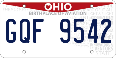 OH license plate GQF9542