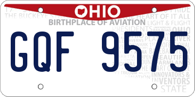 OH license plate GQF9575